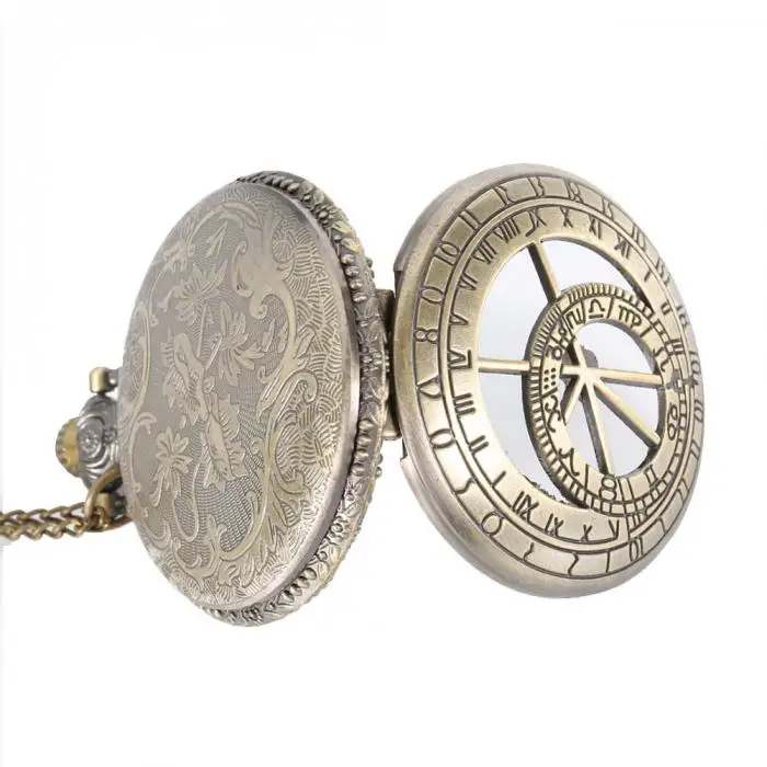 Ретро стимпанк Скелет Круглый кварцевые карманные часы римскими номер выдолбленные чехол часы подарки с цепочкой lxh