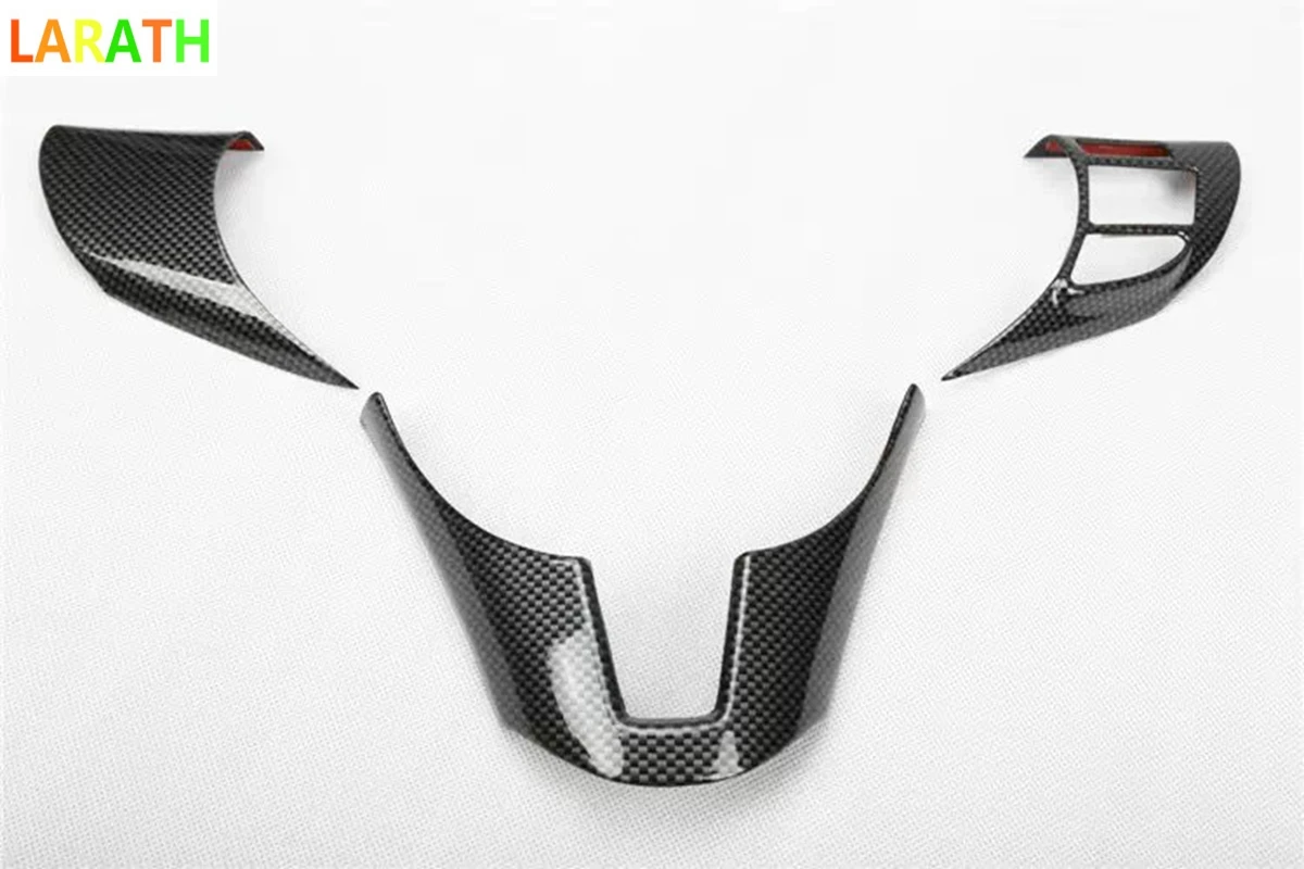 

For Mazda 3 Axela hatchback 2014-2017 Car Carbon Fiber Interior Steering Wheel Trim Decorative Cover Trim 3pcs