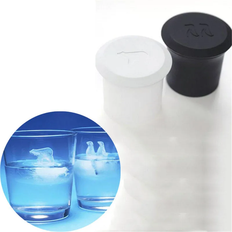 

Clearance Sale cs/set polar bear and 1 pc penguin 3d ice cube mold maker bar party balls tray mould for whisky ice cream tools