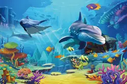 Laeacco подводный Дельфин Рыба коралловые Детские вечерние фотографии Фоны индивидуальные фотографические фонов для фотостудии