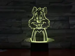 Мультфильм кролик 3D лампа Оптические иллюзии 7 красочная настольная лампа светодиодный ночник с гравировкой акрил Ночная ремесла дети GX1395