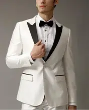 MS24 Ternos Masculino 2017 Custom Made Men Suits For Wedding White Men Business Suits Fashion Groom Men Tuxedo Suit Jacket+Pants