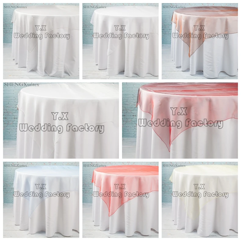 Hot Sale 10pcs Organza Overlay For Wedding Table Cloth