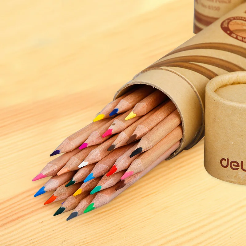 Deli Stationery Art Supplies Nature Wood Colored Pencils Drawing Sketch Pencils Office School