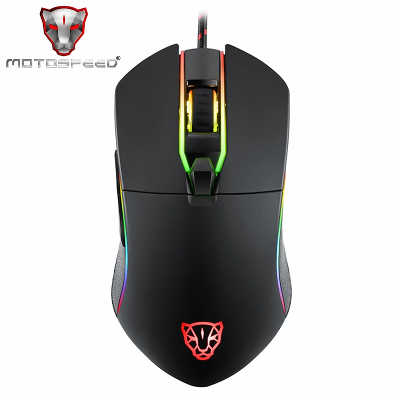 melhor Motospeed V30 3500 dpi Resolução 1.8 m 6 dpi Ajustável com LED Backlight USB Wired Gaming Mouse para Pro Gamer PC Desktop Laptop