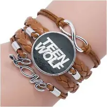 1 шт./партия, Подростковый браслет волк для женщин/мужчин, кабошон, винтажная Серебряная цепочка, Мужские t браслеты