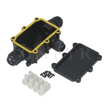 Plastic Waterproof IP68 Outdoor 3 Way Junction Box and Terminal Black CNBTR