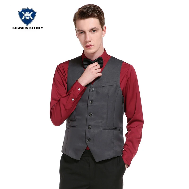 5 Color Men's Slim Fit Vest Waistcoat Male Suit Vest Wedding Formal Men