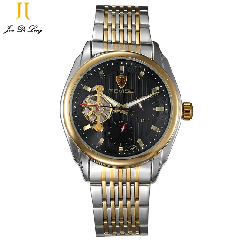 

2 *#New brand luxury Mechanical watch men Black Dial Skeleton Sport Wrist Watch high quality waterproof relogios masculino