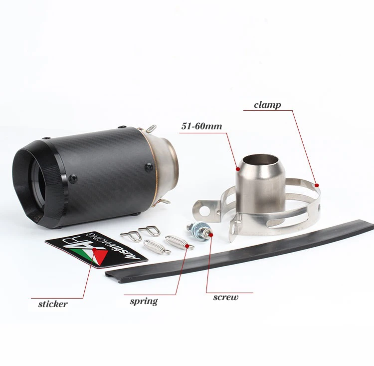 AR 51 мм 60 мм на входе мотоциклетные выхлопной трубы глушитель выхлопных газов для GW250F GW250 S1000RR S1000XR Z900 GSXR1300 R DUKE RC 390 250 125