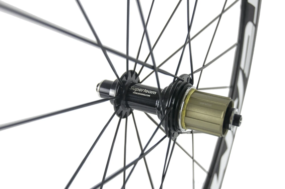 Top SUPERTEAM 700C 45mm Carbon Clincher Disc Brake Wheelset matte 40