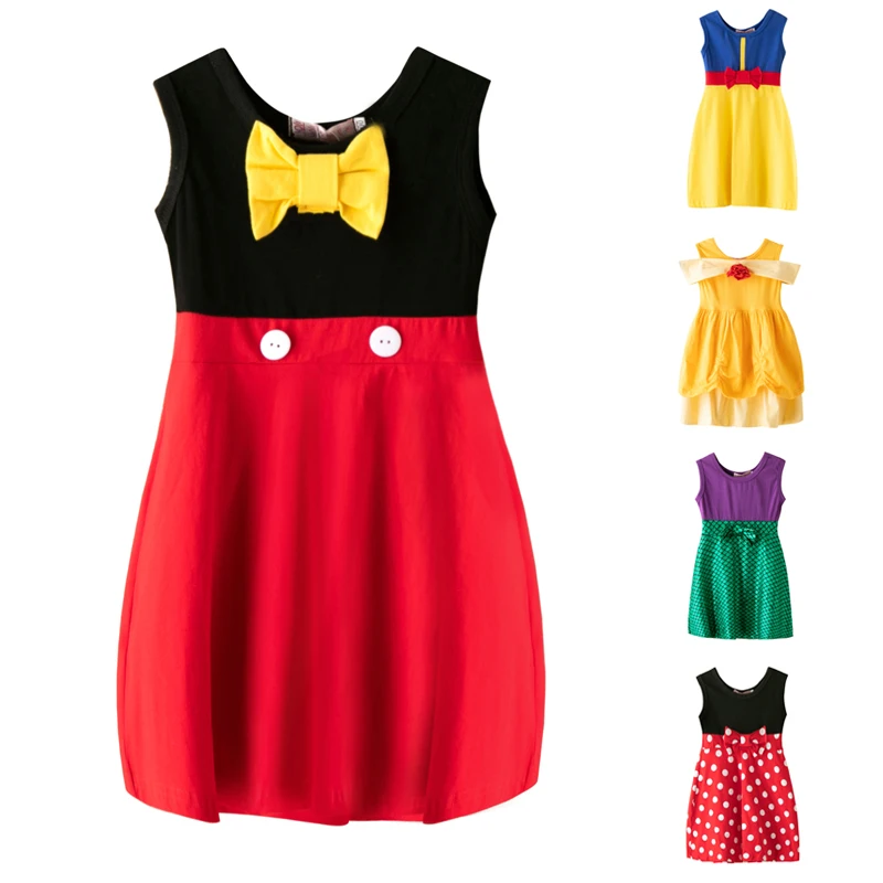 Baby Girls Dresses Snow White Children For Princess Dress Minnie Rapunzel Bell Jasmine Christmas Kids Clothes | Детская одежда и