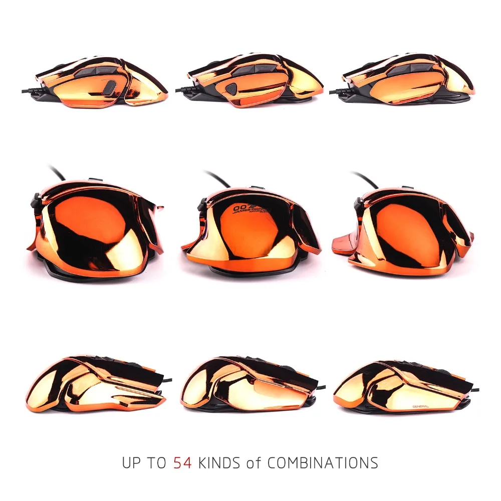 James Donkey 007 USB Wired Optical Laser Gaming Mouse 8200DPI Adjustable 7 Buttons with RGB Backlig