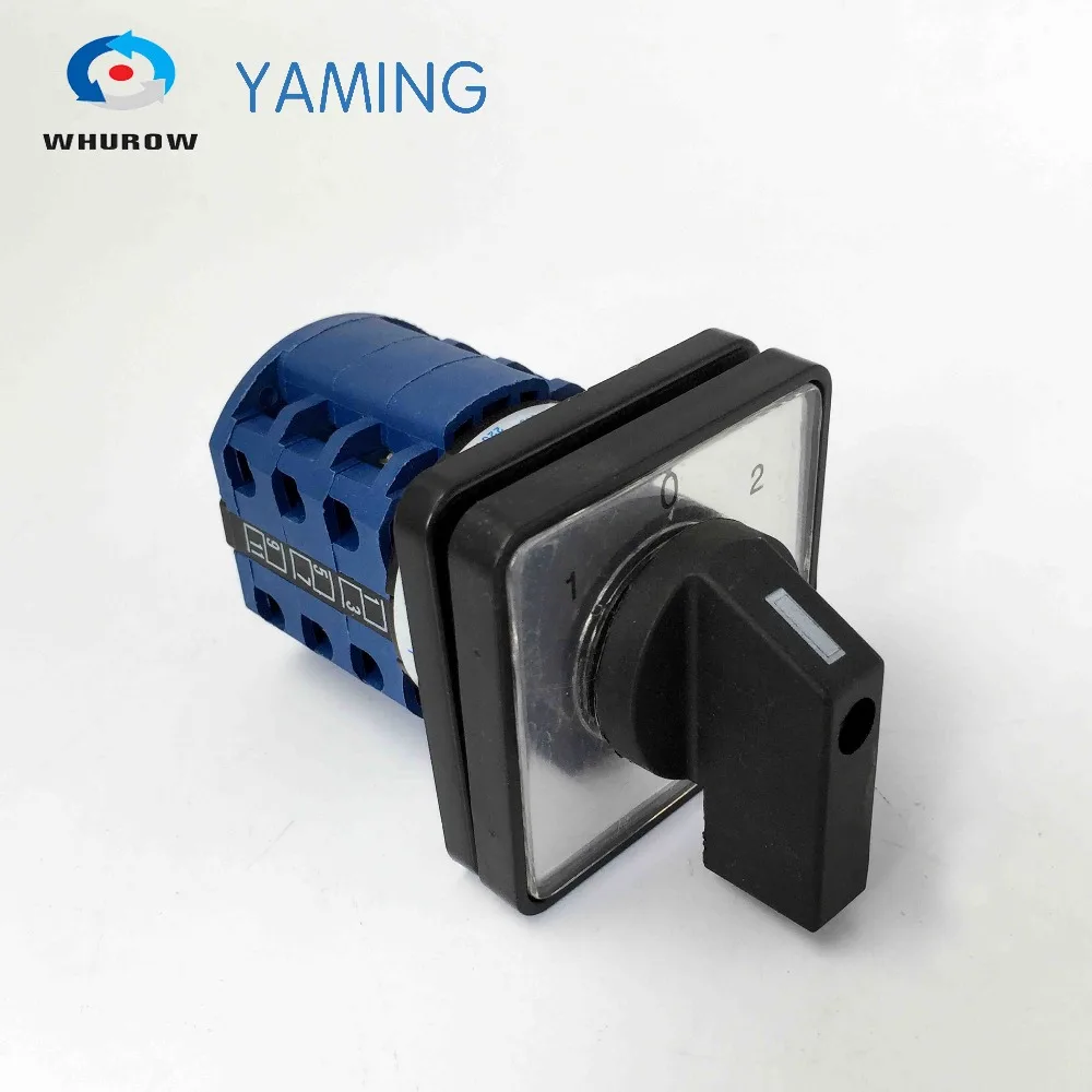 

3 position ON-OFF-ON 20A 3 poles electrical universal changeover rotary cam switch FWD-REV control motor YMW26-20 5.5N/3