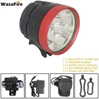 

WasaFire 6*XML T6 LED 3 Modes Bike Light Bicycle Front Lamp Headlight Headlamp 9600mAh 18650 Battery Pack Cycling Frontlights