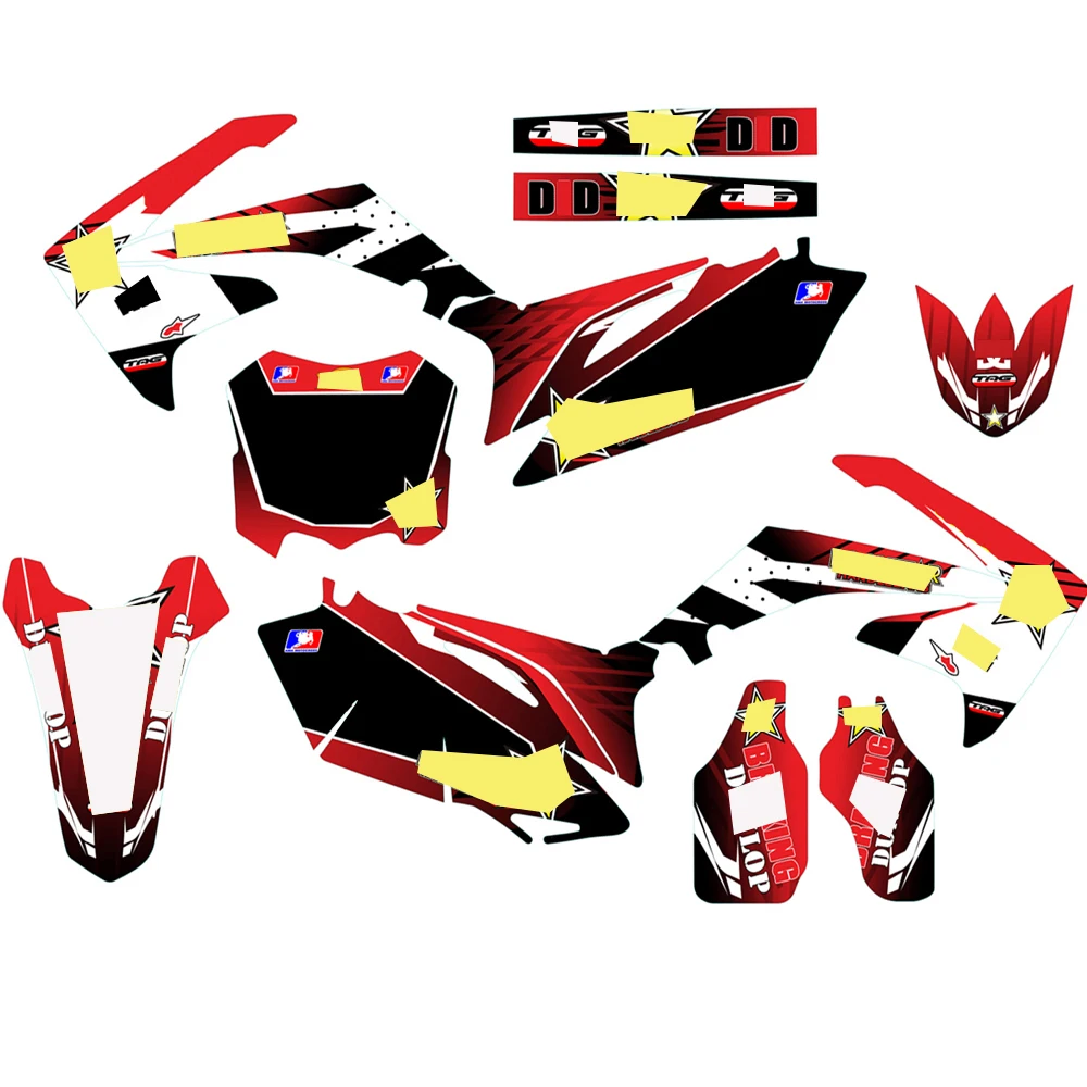 Для Honda CRF250 CRF 250 2010 2011 2012 2013 CRF450 450 2009 Полные наклейки DIY настраиваемый номер