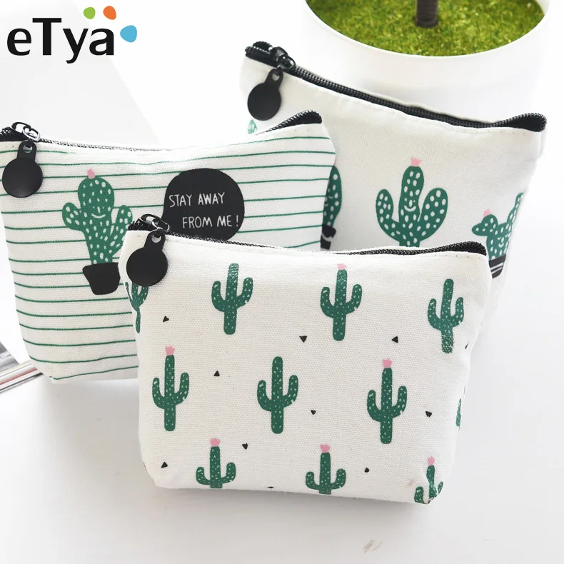 eTya Small Cute Kids gift Coin font b Wallet b font Cactus font b Children b