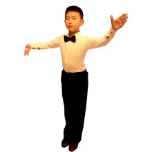 Латинские танцы Штаны мужские для детей белый черный латинские танцы рубашки мужские латинские танцы одежда мужчины мальчик комплект мужчины танцевальная одежда