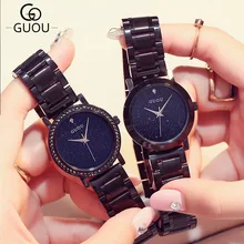 Люксовый бренд полный стальной Кристалл Блестящий циферблат черные женские часы-браслет повседневные женские наручные часы кварцевые наручные часы Relogio Feminino