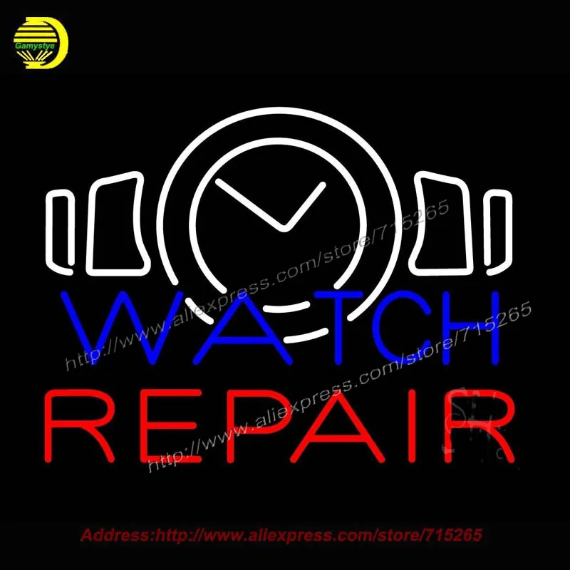 Watch Repair Neon Sign Handcrafted Bulb GlassTube Club Decorate sign