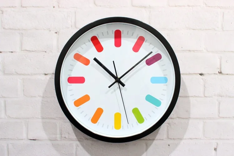 Simple 3D stereoscopic orange wall clock,fashion creative simple 