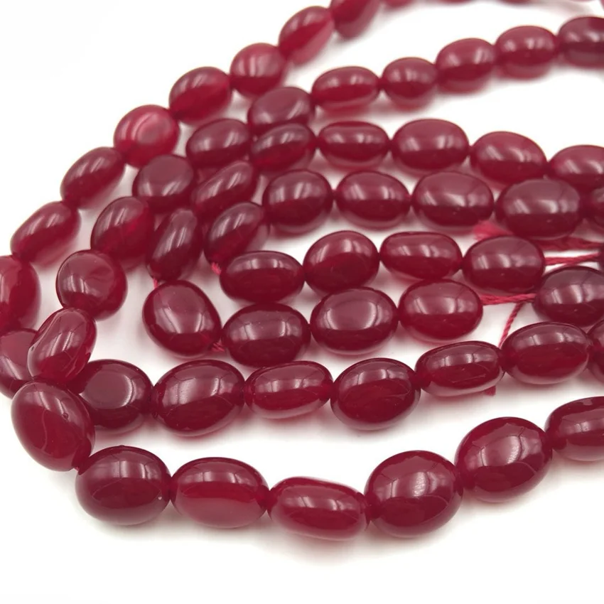 

8x10mm Natural Stone Red Rubies Oval Jades Jaspers Loose Beads for Jewelry Making DIY Necklace Bracelets Accessories 15inch A299