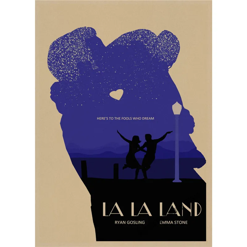 LA LAND Ретро плакат, крафт-бумага, бумага для бара, кафе, домашний декор, настенная роспись - Цвет: Фиолетовый