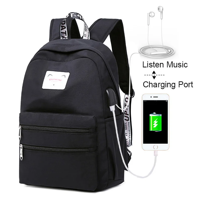 Backpack School Bag with Headphone Jack Backpacks with Charging Port Student Bag Female Multifunctional Backpack Child Backpacks (11)