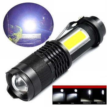 

3800LM XML-Q5 COB LED Flashlight Portable Mini ZOOM Torchflashlight Use AA 14500 Battery Waterproof In Life Lighting Lantern