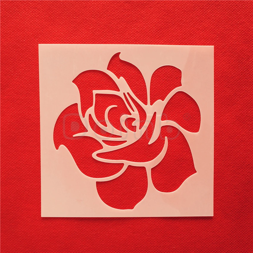 Rose Flower Cake Stencil Pad Frosting Spray Cookie Stencils Fondant ...
