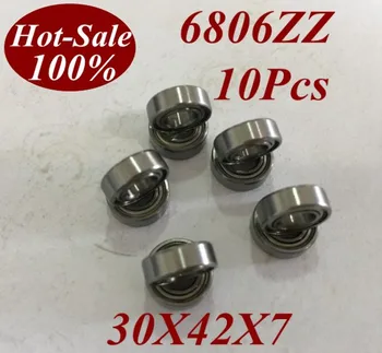 

10pcs Low noisy 6806zz 6806Z 6806-ZZ 30X42X7 Deep groove ball bearing micro miniature small bearing motor bearing