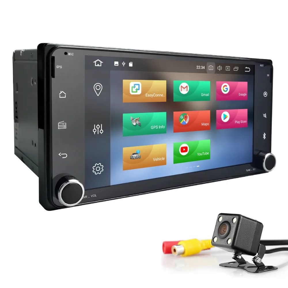 Clearance 7"2Din Octa-Core Android8.0 Car Stereo Radio for Toyota Hilux Corolla Camry Prado FJ HIACE Mirror Link WIFI 4G DVD Player+Camera 4