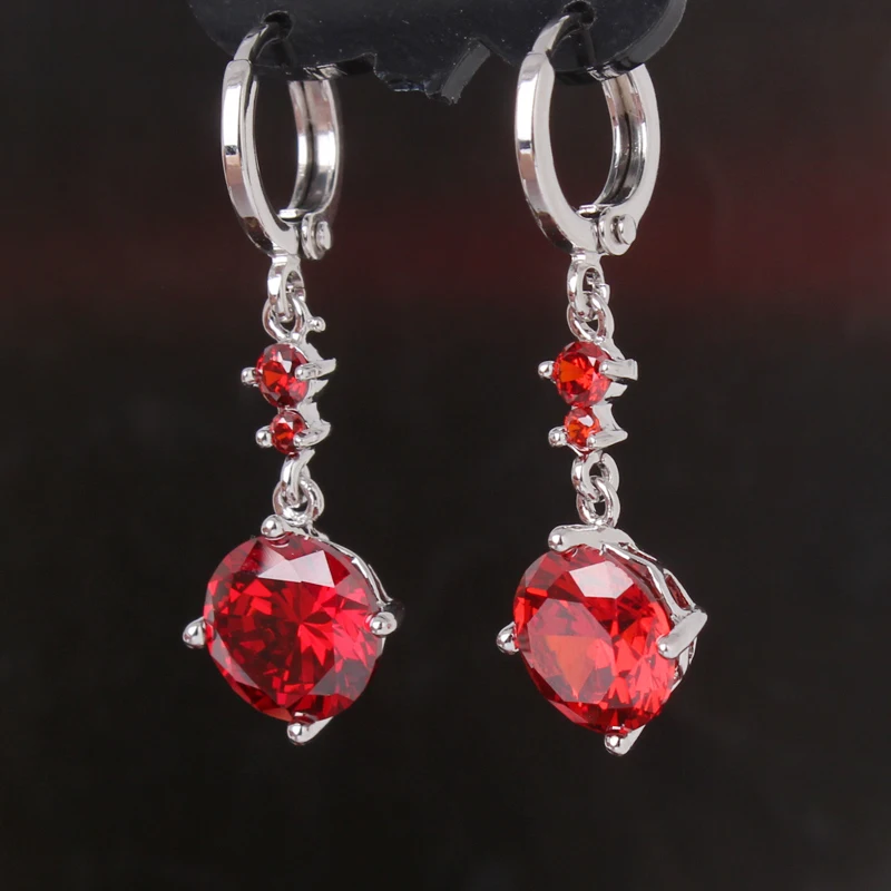 Korean Fashion Zircon Earrings 18k White Gold Plated CZ Dangle Female Brinco Free Shipping ES037e | Украшения и аксессуары