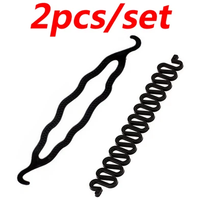 4 шт., заколка для волос, заколка для волос, гребень, заколка для девочек, набор инструментов для укладки, плетение, Пончик, булочка, аксессуары для парикмахерских - Цвет: 2Pcs