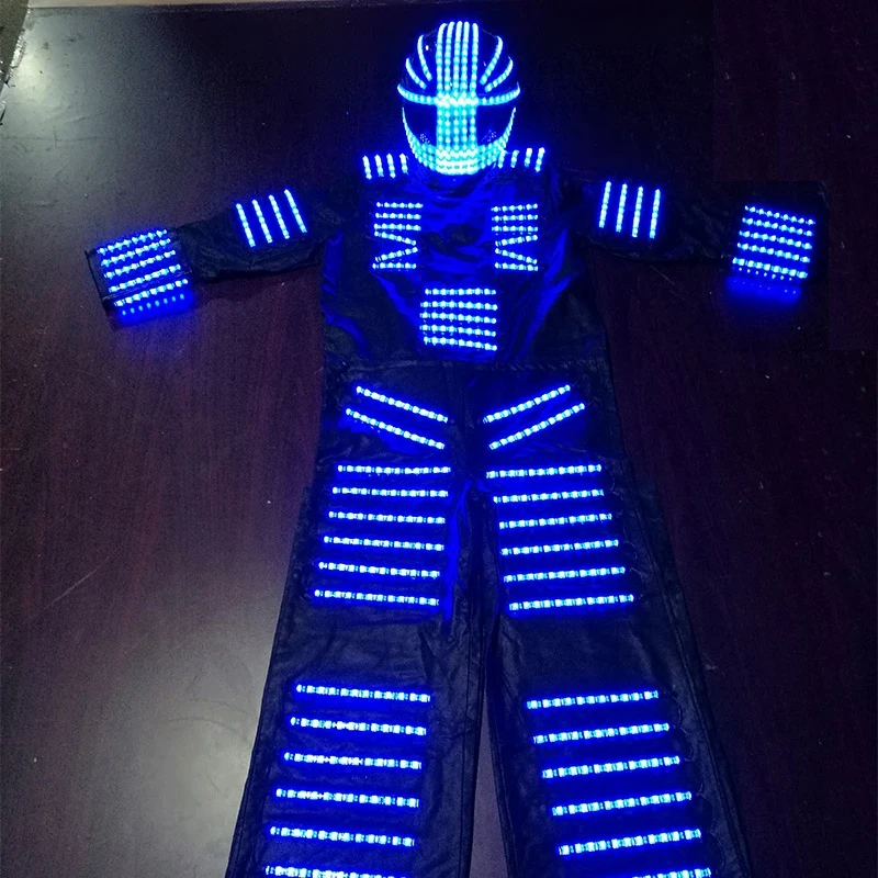 

9527 LED luminous Dance Costume Dance Robot costume Stilt stage dress remote control color changing electric Dance clothes