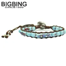 A064, BIGBING ювелирные изделия, модные, ручной работы, голубой, смешанный цвет, подвески в виде керамических бусин, браслет, высокое качество, модные ювелирные изделия