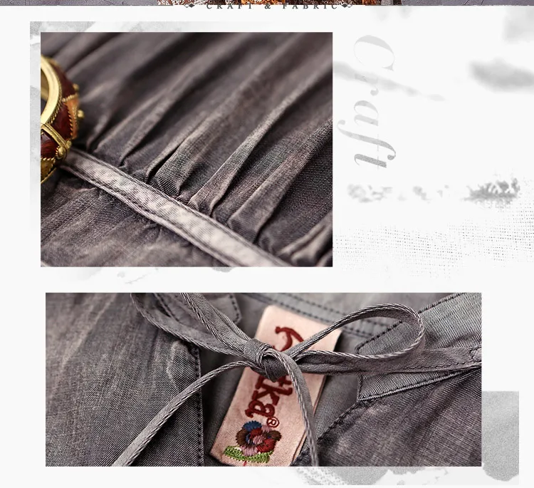 Artka ретро женская осенняя одежда стоячем воротником три четверти рукав джинсовая хлопоковая приталенная высококачественная рубашка SN10945Q