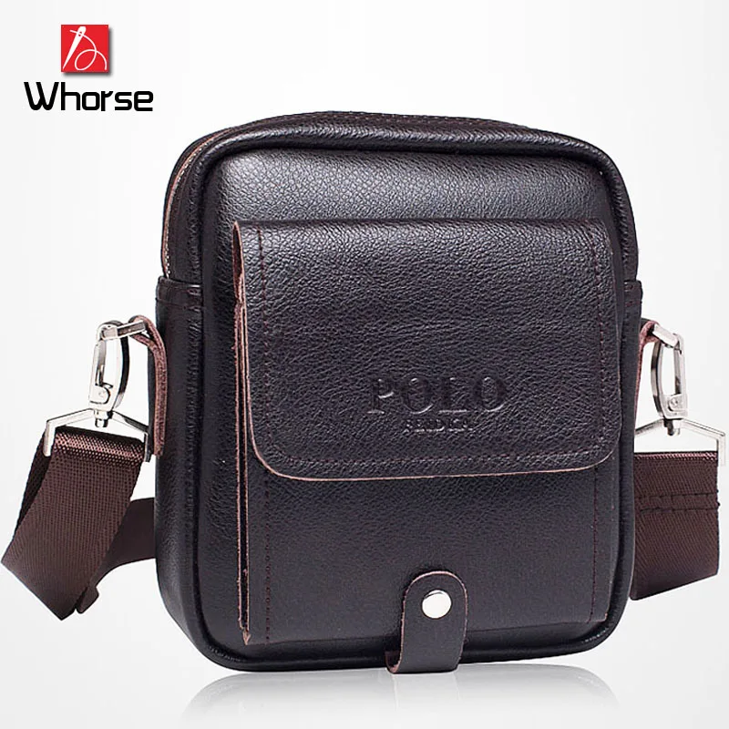 Brand Logo ! Leather Bags Men High Quality Messenger Bags Small Travel
