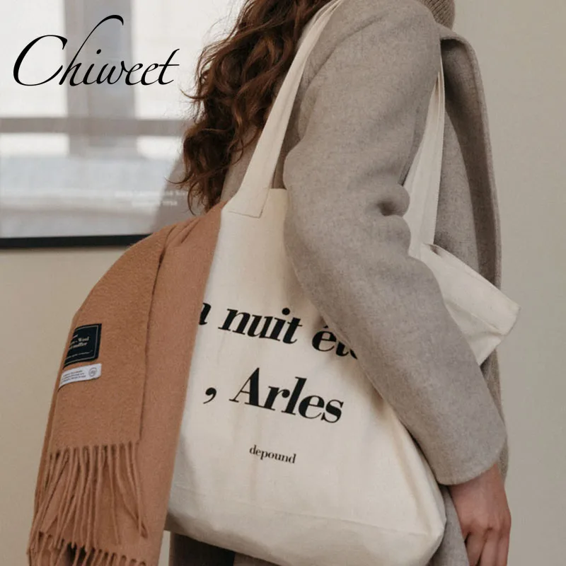 

Brand 2019 INS Simple Letter Canvas Bag Student Girls Tote Casual Shoulder Bags Designer Women Handbags Large Eco Shopping Bags