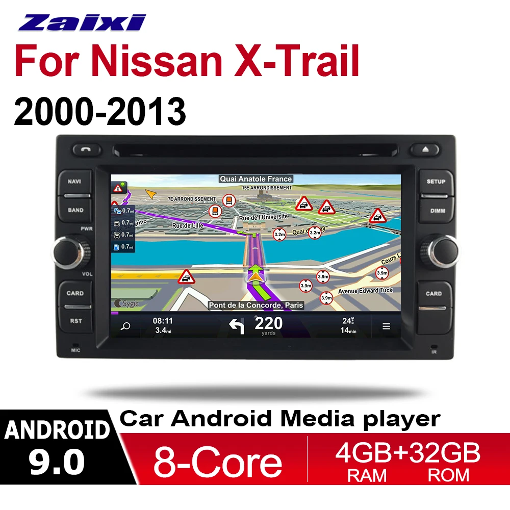 

ZaiXi 4GB android 9.0 car dvd player for Nissan X-Trail 2000~2013 Multimedia GPS Navigation Map Autoradio WiFI Bluetooth HD