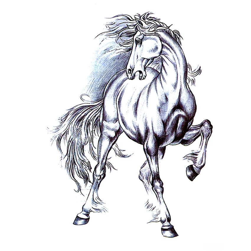 

5pcs The King Of Horse Waterproof Temporary Tattoo Sticker Tatuagem Beauty Animals Flash Tattoo Tatoo Kids Maquiagem Adesivos