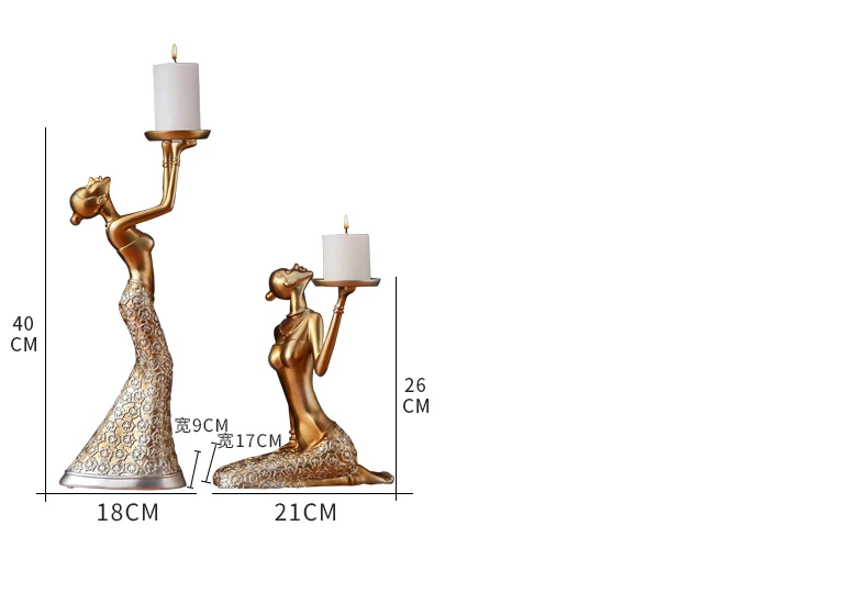 Европейский Портрет девушка подсвечники романтические свадебные центральные элементы стола фигурки смолы подсвечник свечи домашний декор