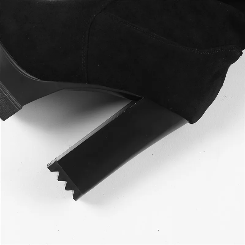 ASUMER/ г. Модные осенне-зимние сапоги ботфорты на молнии с круглым носком высокие сапоги до бедра на платформе с круглым носком Большие размеры 34-42