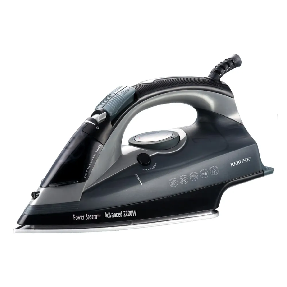 

REBUNE 2200W Electric Irons, Automatic anti-scaling system, Tear-out sole with gutter for steam circulation, Steam cleaning / se