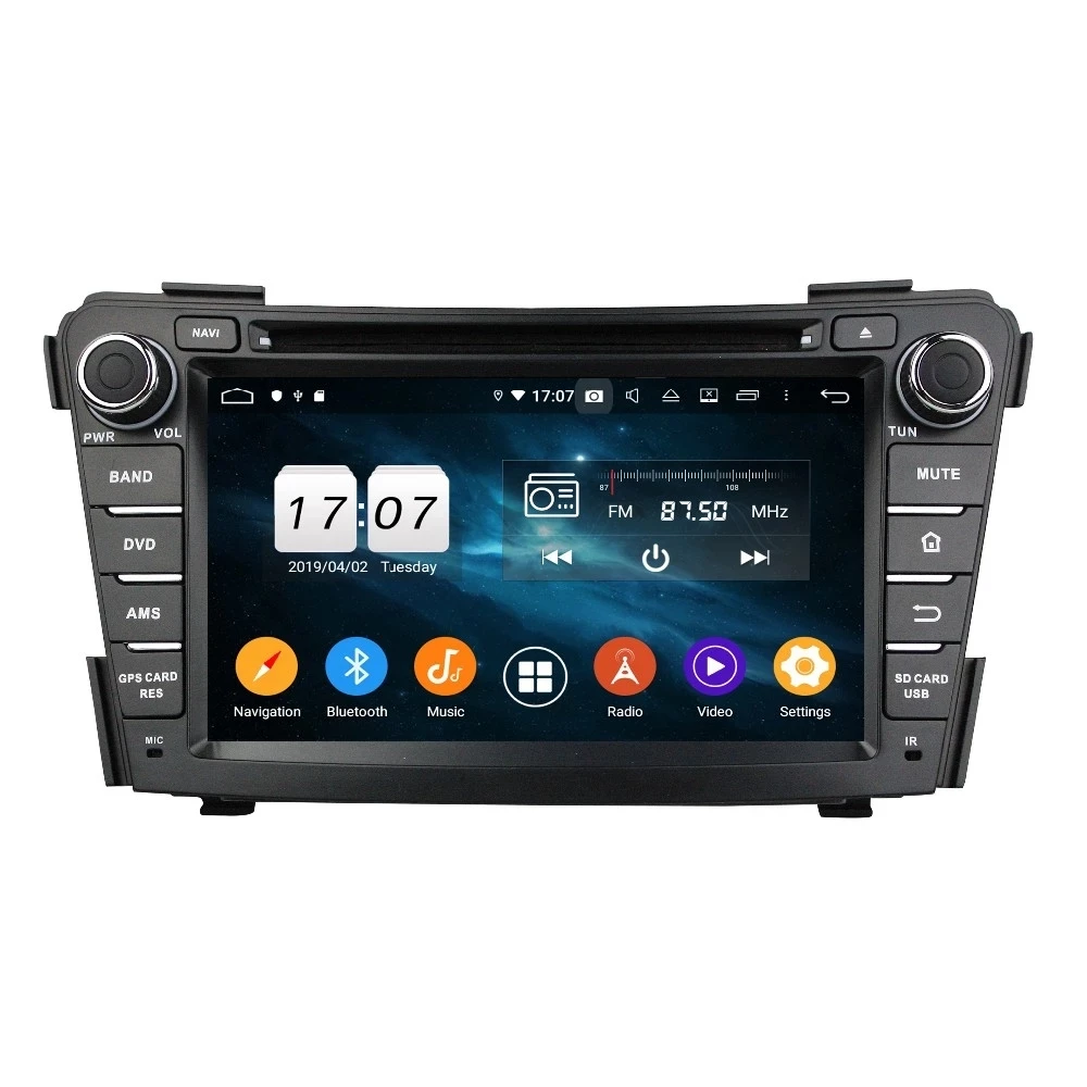 Perfect Android 9.0 Octa Core 2 din 7" Car Radio DVD GPS for Hyundai I40 2011 2012 2013 2014 2015 2016 2017 Bluetooth WIFI USB 4GB+32GB 1