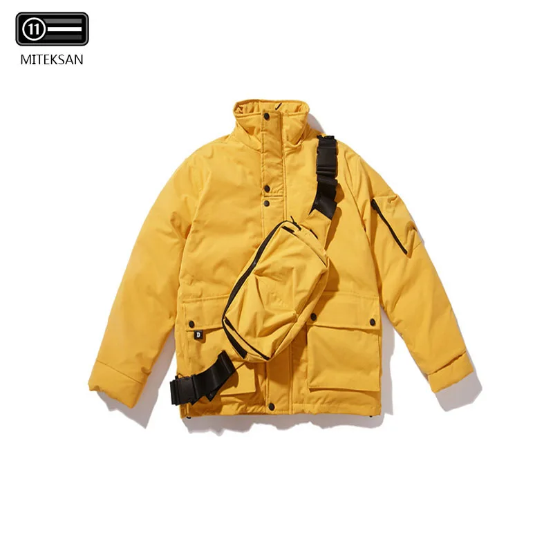 

2019 Loose Hooded Clothes Popular Winter Warm Parkas Jackets for men Coats with Backpack design Casual Thick Padded Jackets