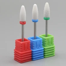 Керамическое пламя ногтей сверло 3/32 ''Cuspidal точильный камень с головкой для омертвевшей кожи Маникюр, Полировка Ногтей Педикюр резак машина инструмент