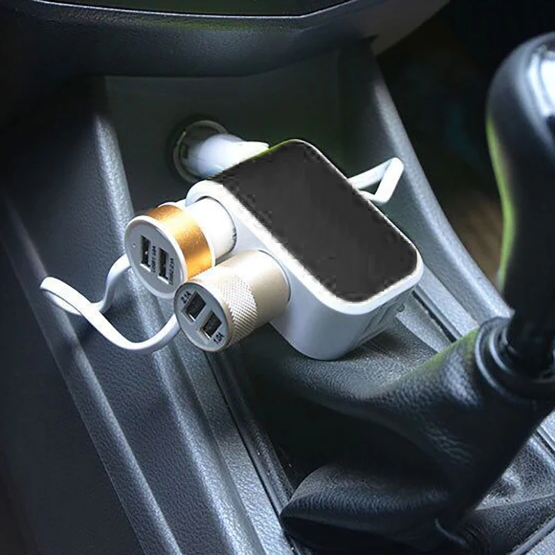120W High-power Car Cigarette LighterOne- to-Two Car Cigarette Lighter USB Holder Auto Vehicle Power Splitter