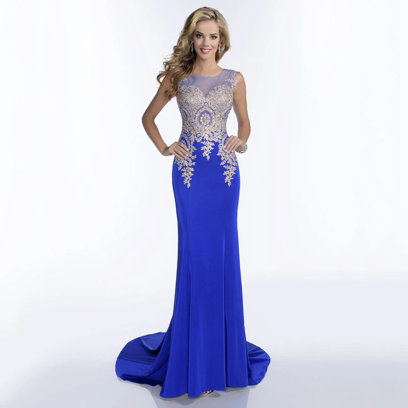 red prom dress with gold accents