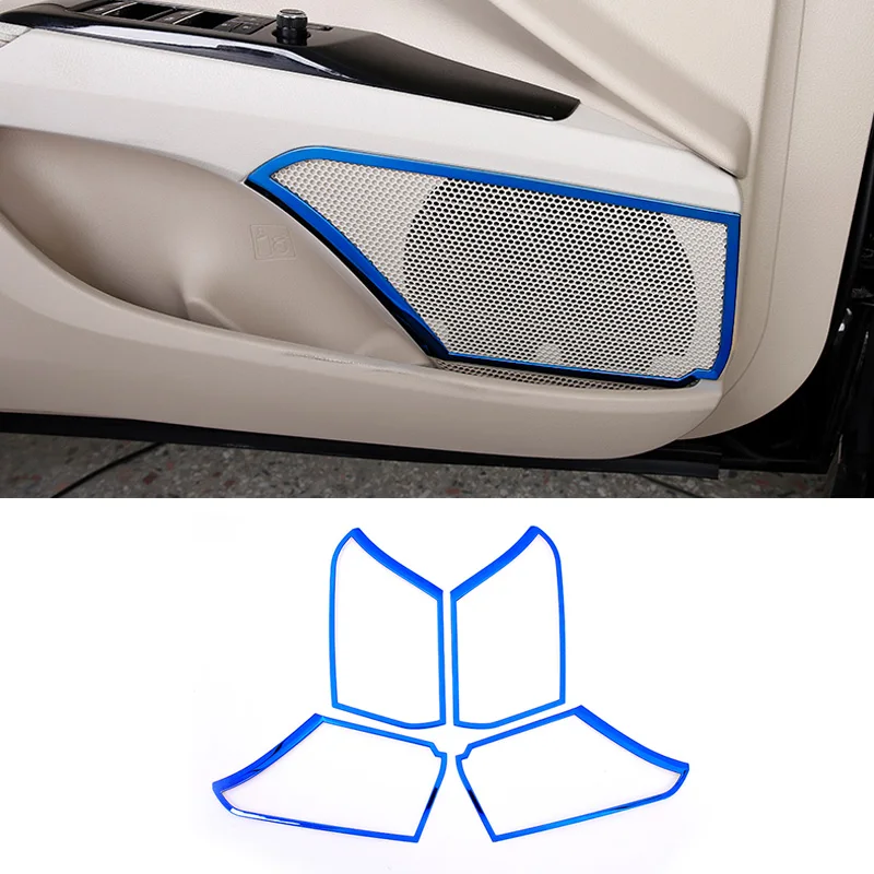 Нержавеющая Сталь автомобильный Стайлинг аудио динамик Внутренняя дверь громкий динамик рамка накладка наклейка для Toyota Camry аксессуары - Название цвета: Blue